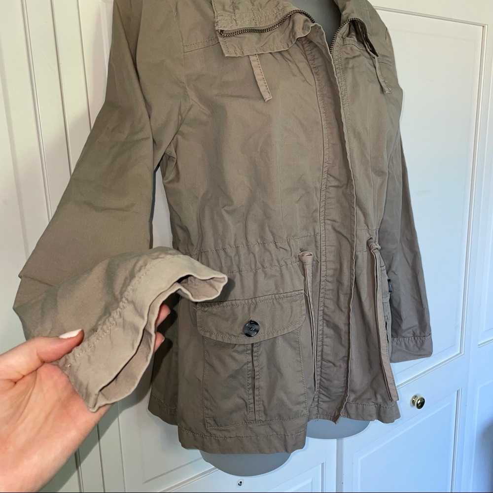 Tan Brown Utility Light Jacket Coat Fall Everday - image 5
